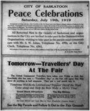 Peace Day Parade Advertisement One
