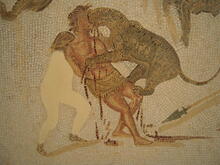 Mosaic with Damnatio ad Bestias