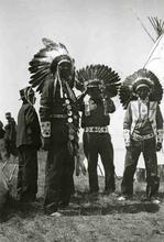 Tribesmen at Great Plains Encampment, Three Chiefs