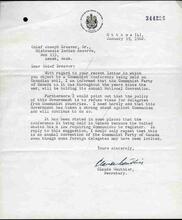 Correspondence between Claude Gauthier and Chief Joseph Dreaver, January 19, 1962