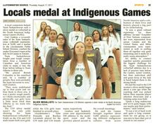 Locals Medal at Indigenous Games