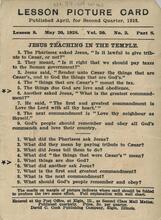 Bible Lesson Card - Jesus Teaching in the Temple