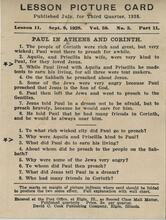 Bible Lesson Card - Paul in Athens and Corinth