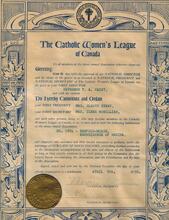 Framed Charter - The Catholic Woman's League of Canada